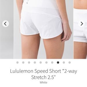Lululemon Speed Up Short, 2.5” Size 6 White. EUC